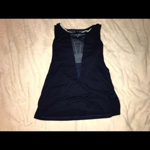Mesh V Navy Yoga/workout top